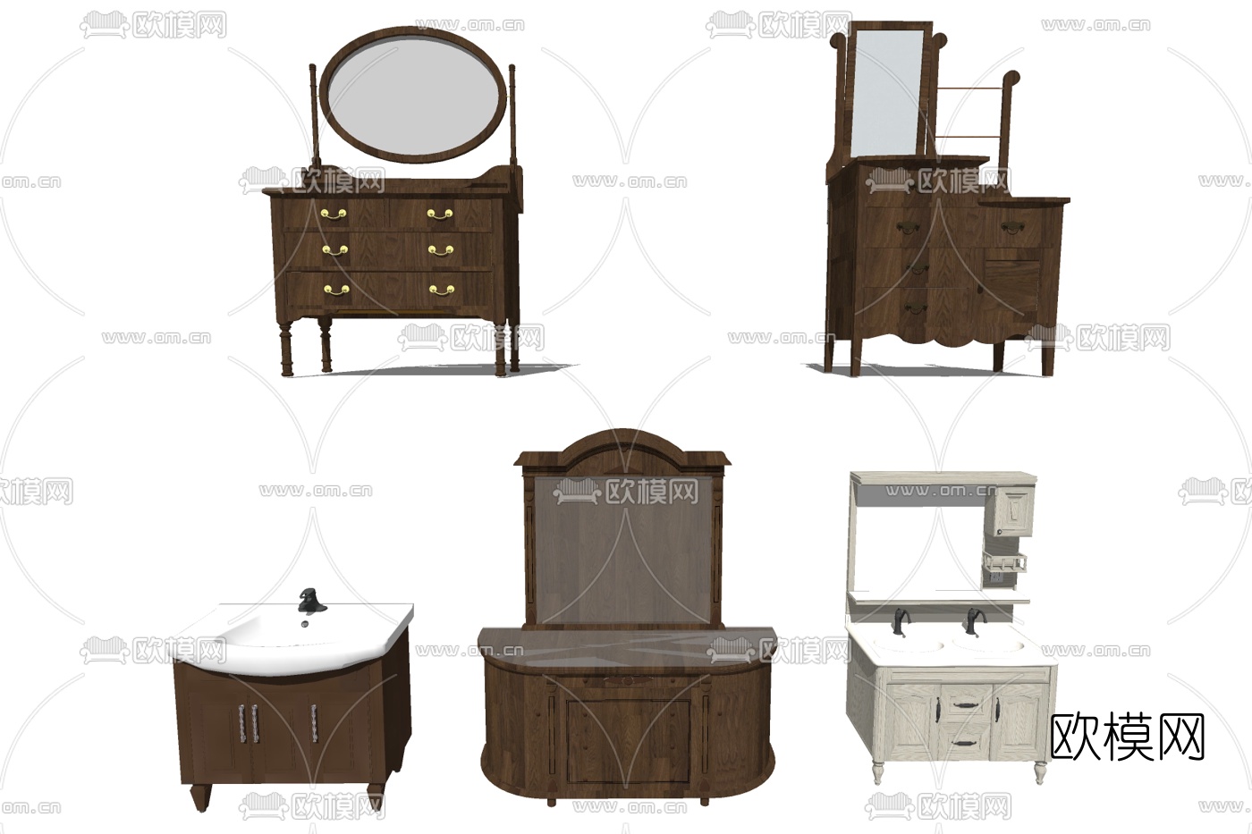 现代洗手台su模型下载