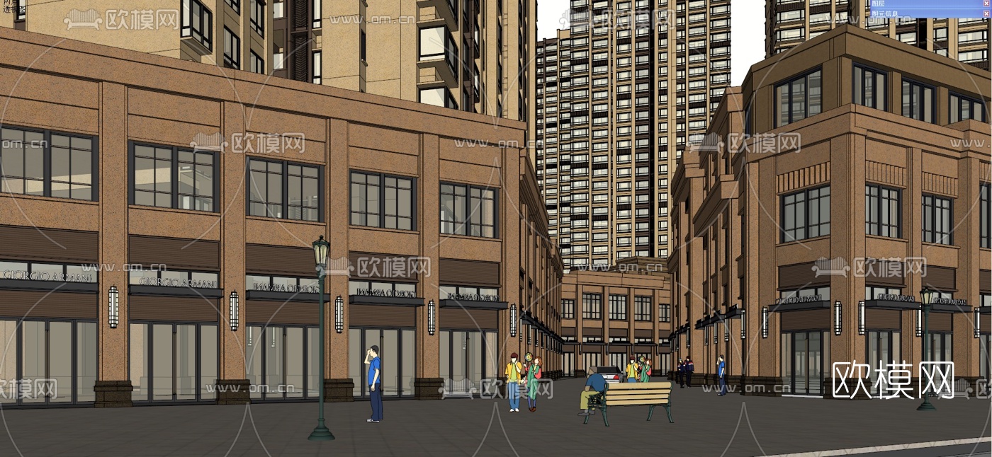 新古典高层住宅外观su模型下载（渲染图8）