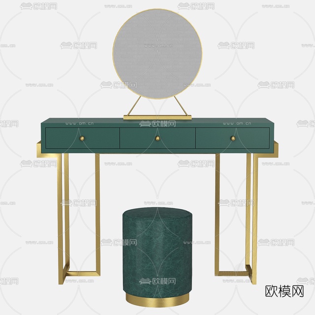 现代简约化妆桌免费3d模型下载