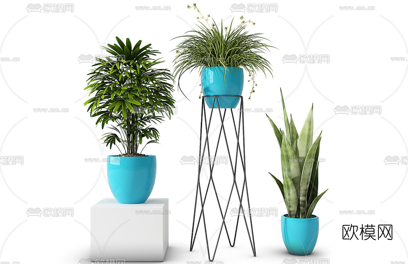 现代绿植盆栽3d模型