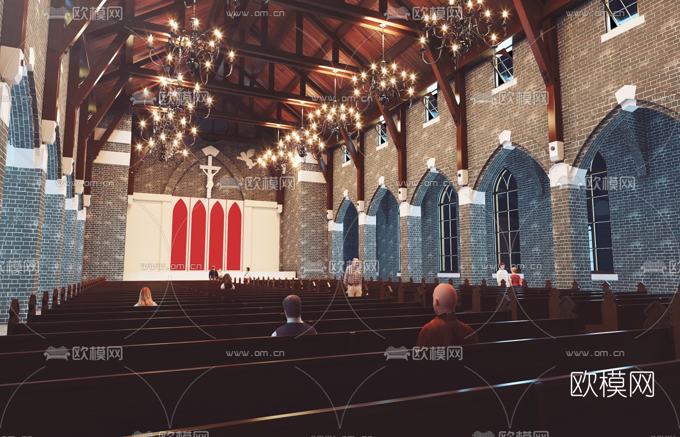 欧式教堂3d模型下载（渲染图2）