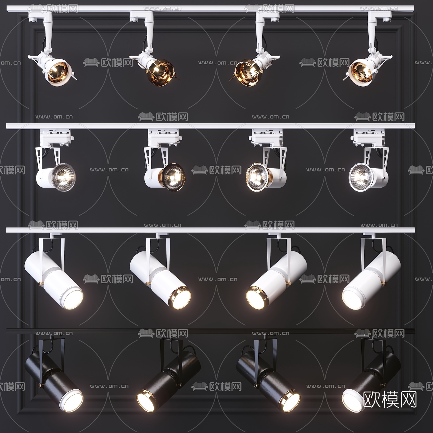 现代筒灯射灯3d模型