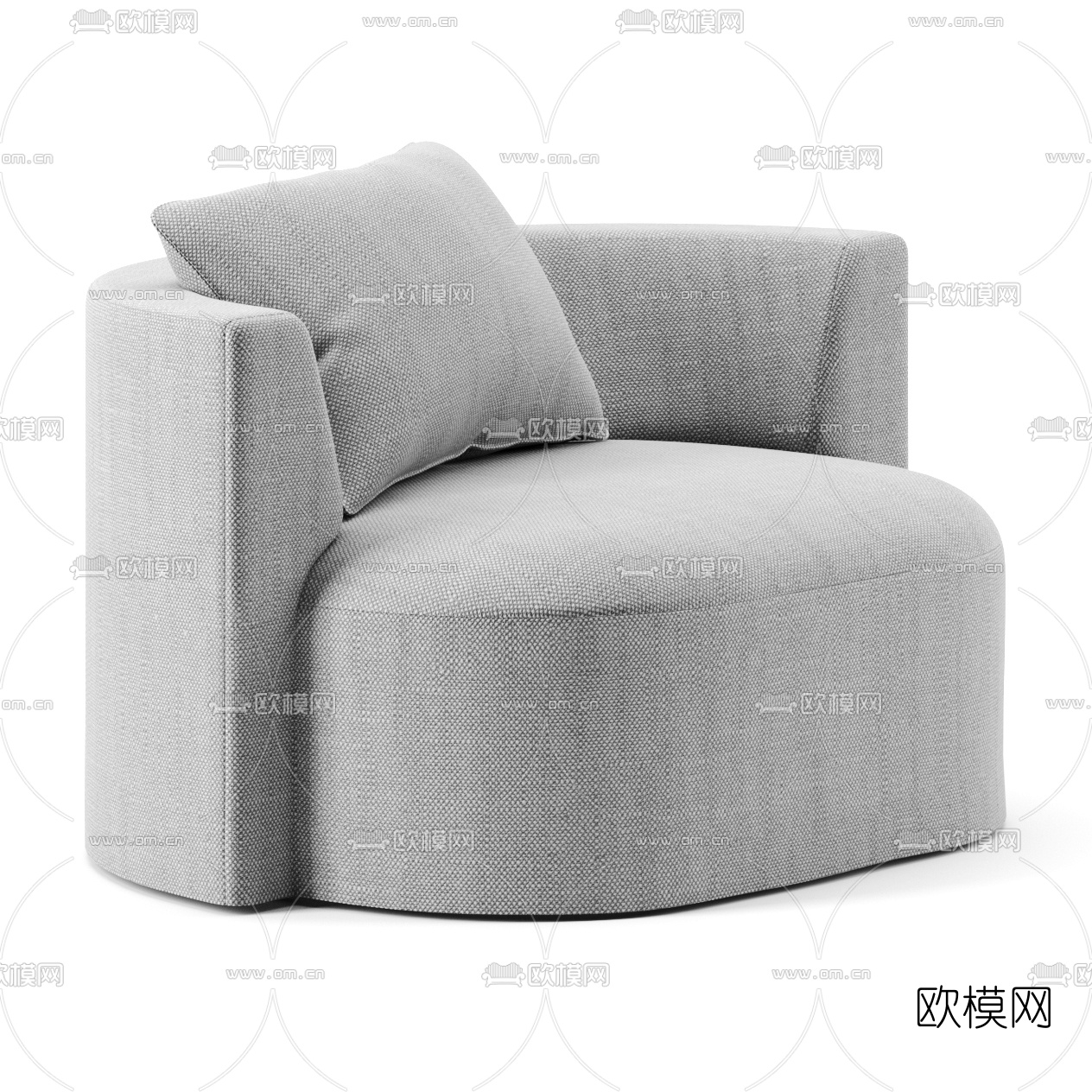 现代布艺单人沙发3d模型
