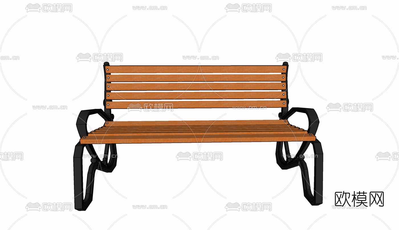 现代实木公用椅免费su模型下载
