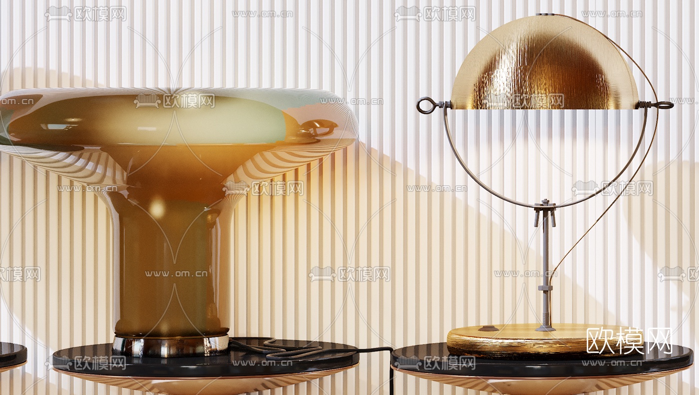 后现代创意金属台灯3d模型下载（渲染图6）