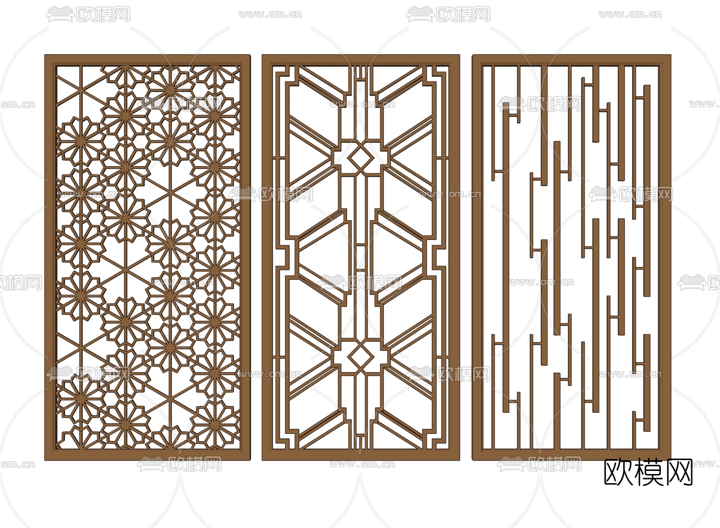 现代金属屏风隔断su模型下载