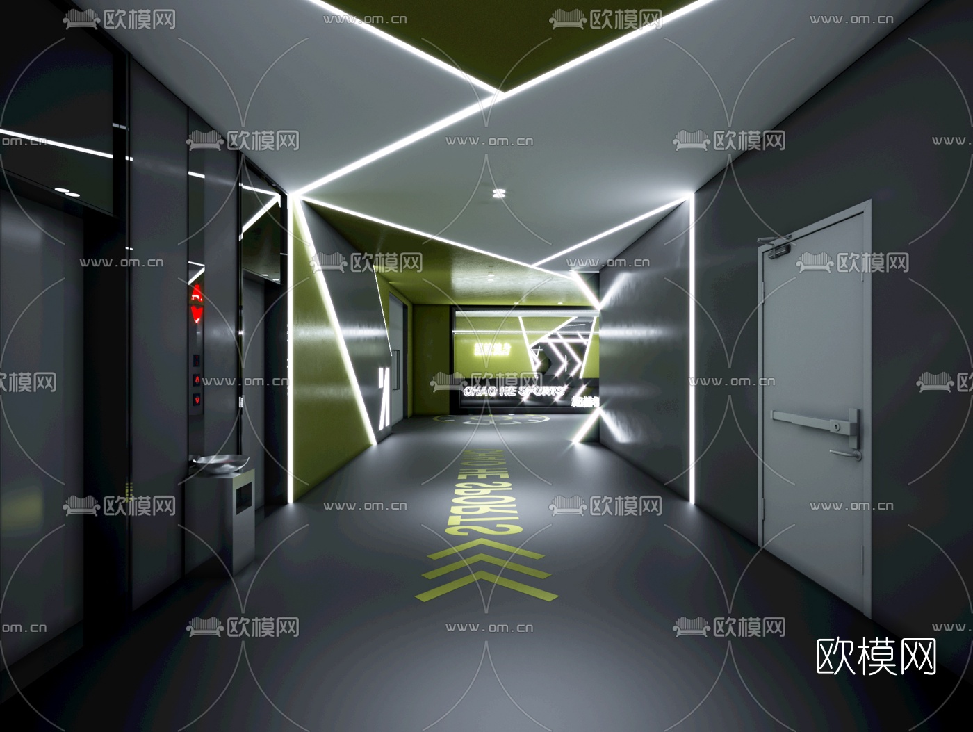 工业风健身房3d模型
