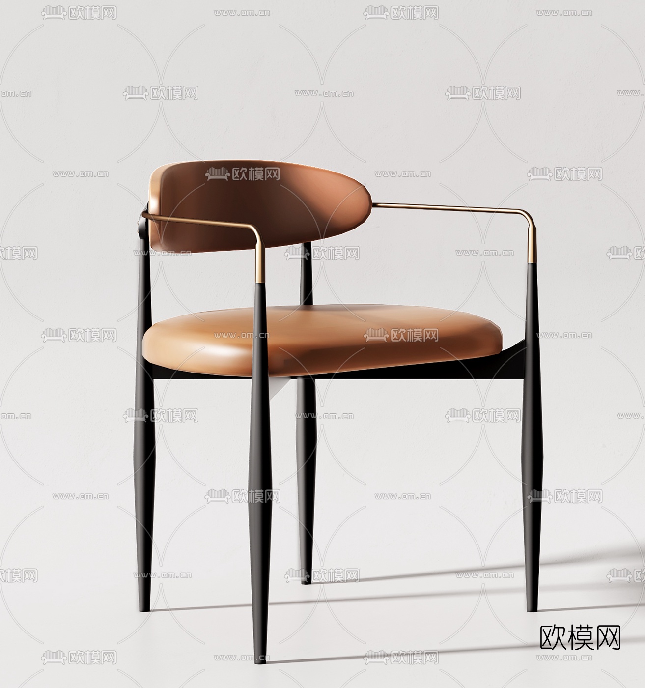 现代扶手靠背休闲椅3d模型下载（渲染图3）