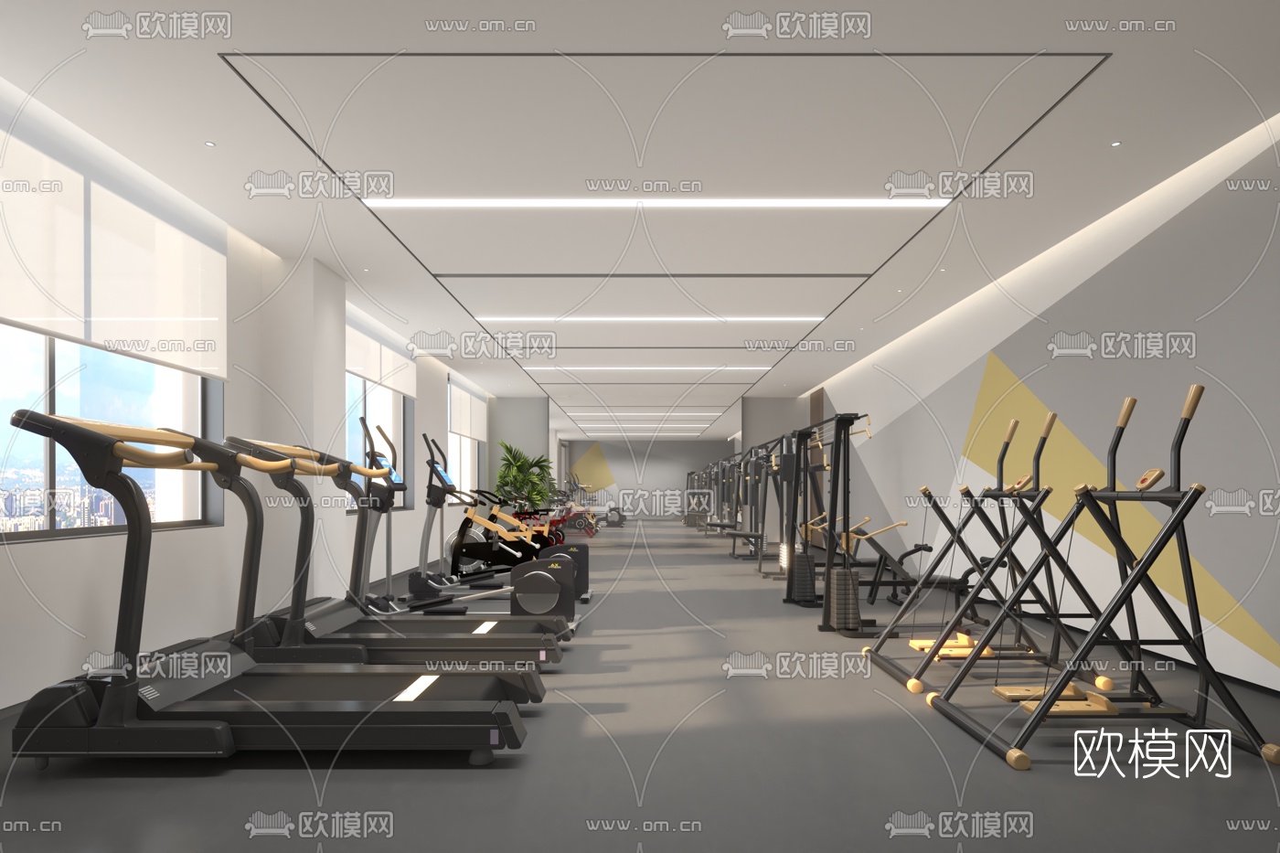 现代健身房3d模型