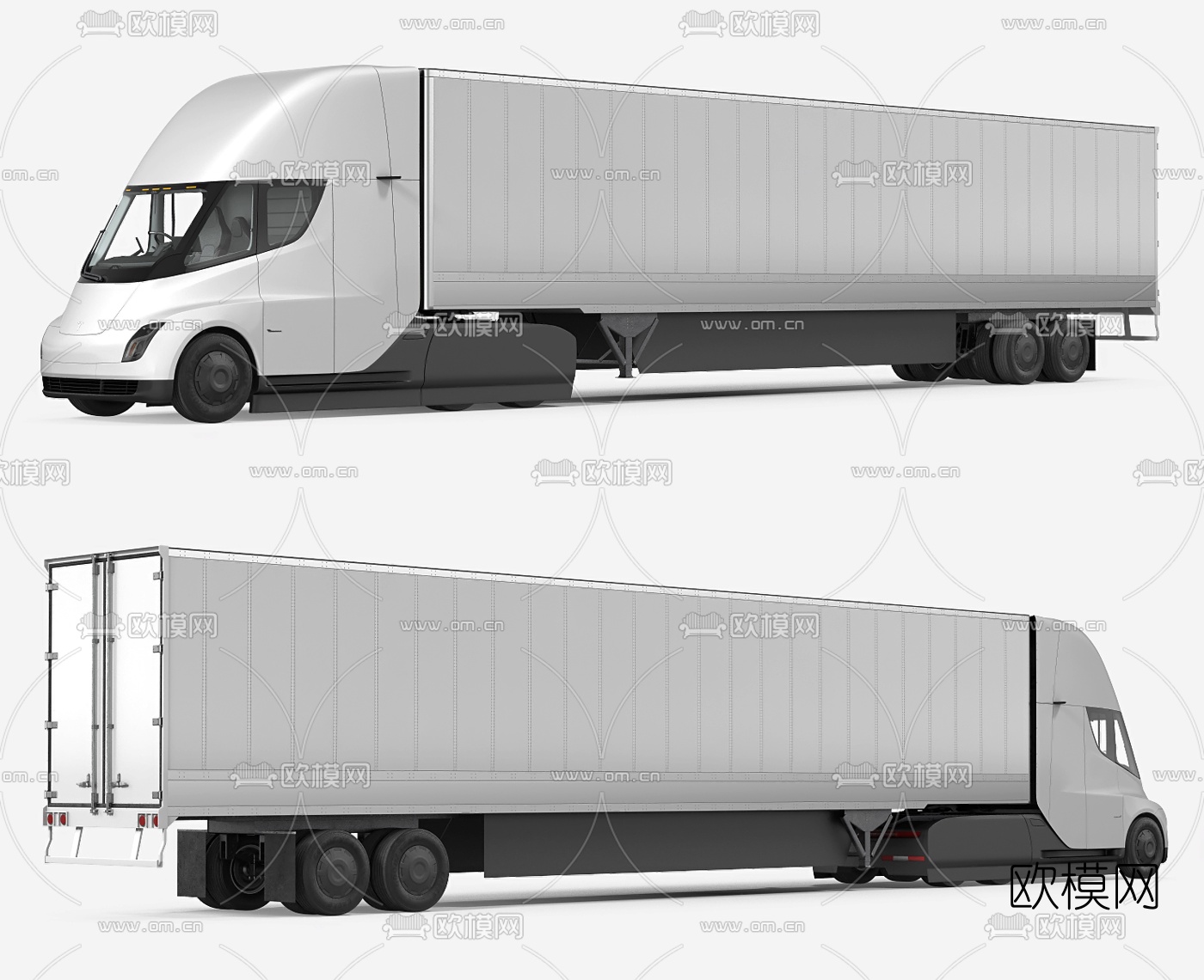 现代特斯拉电动卡车货车3d模型