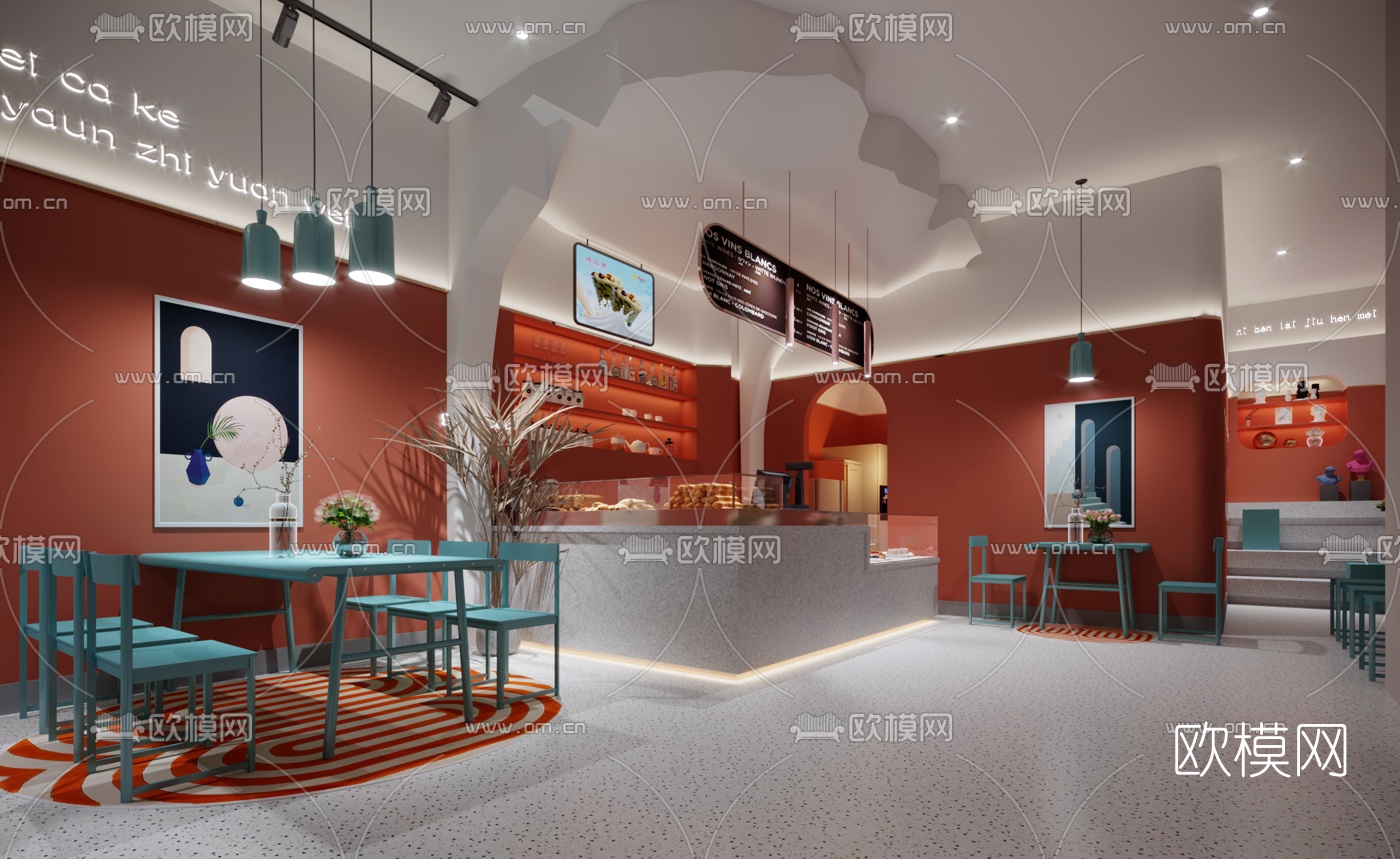 北欧蛋糕店面包店3d模型
