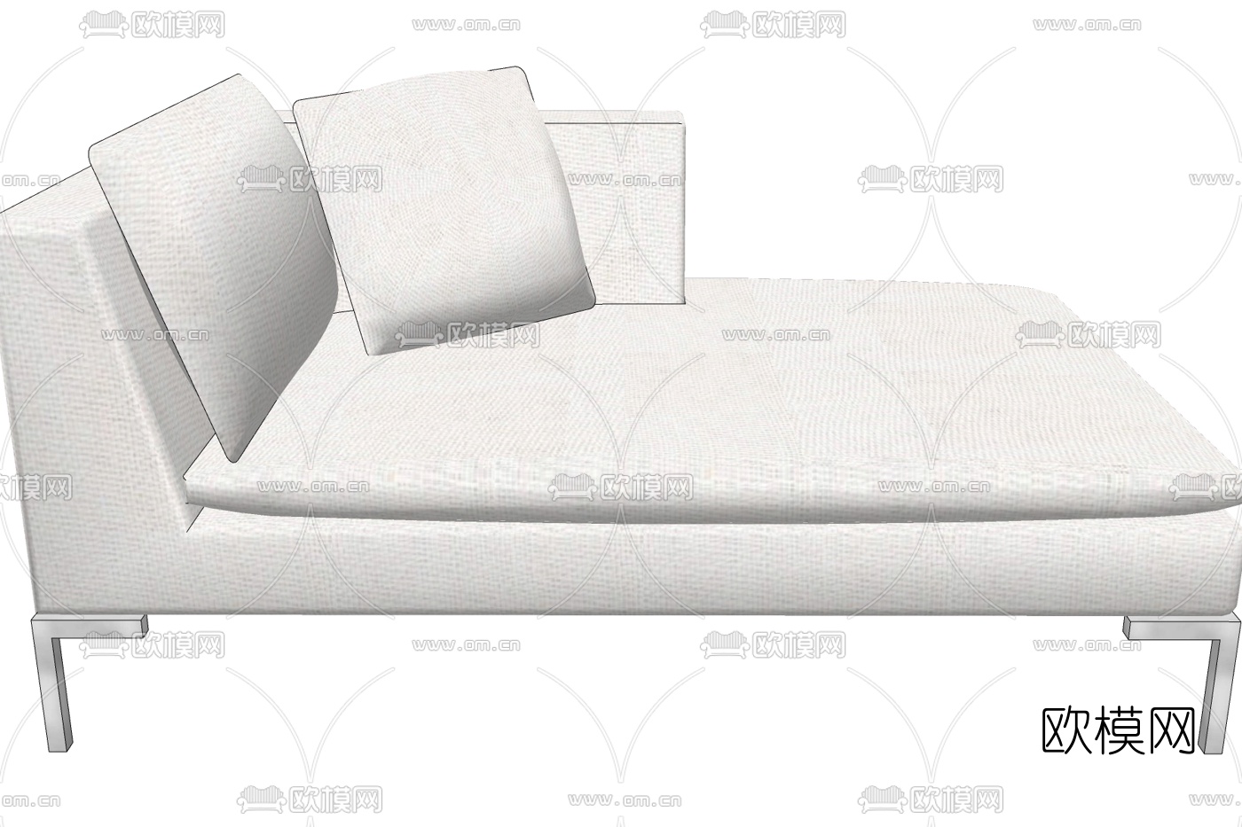 现代布艺贵妃椅su模型下载