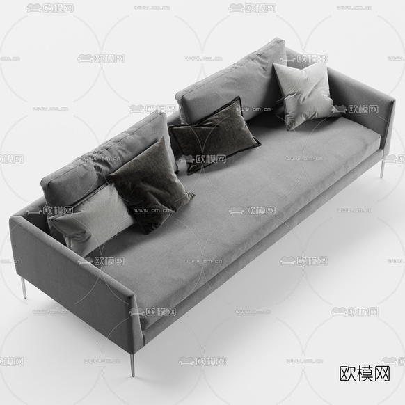 现代布艺双人沙发3d模型下载(渲染图4)