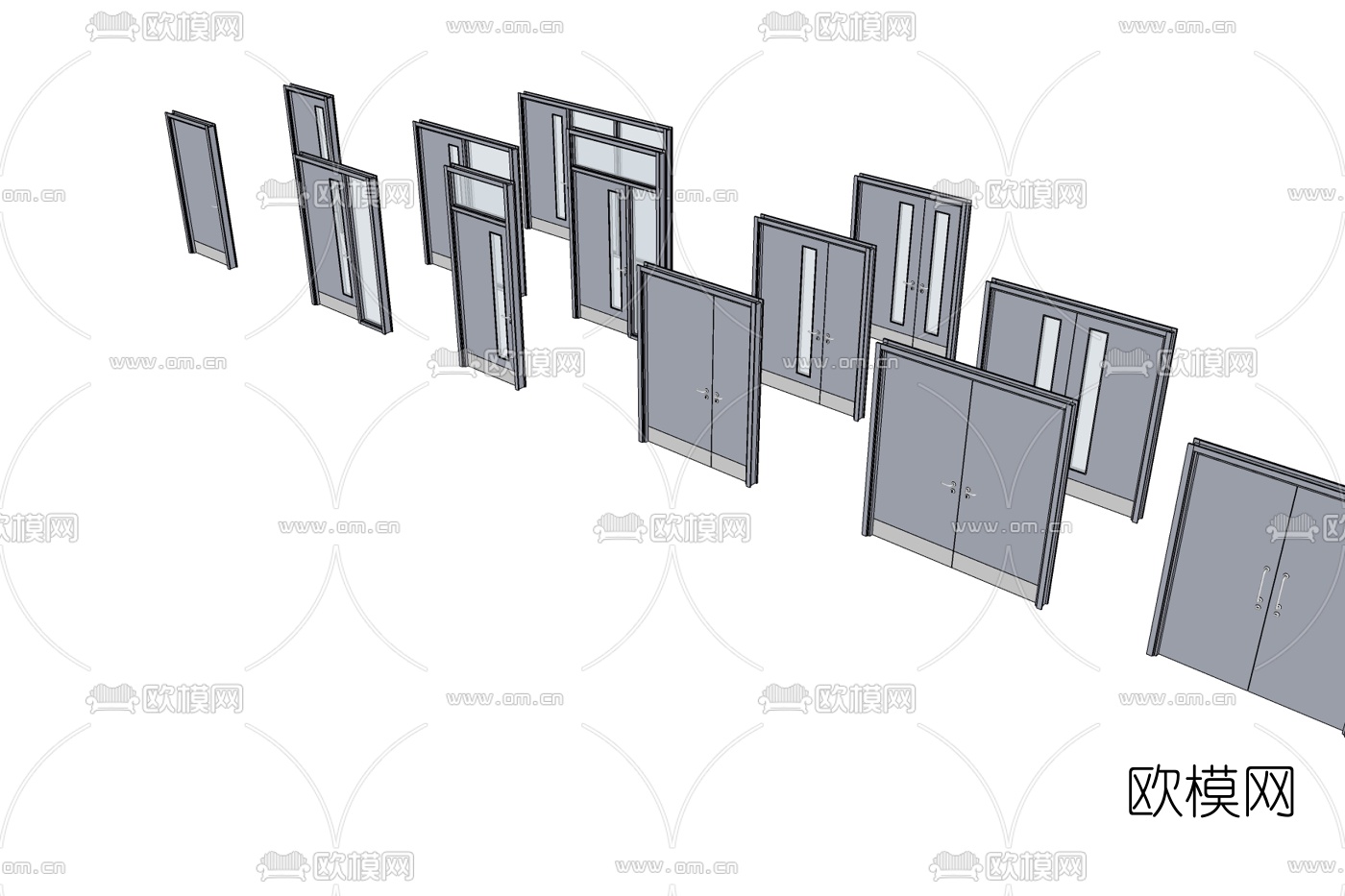 现代双开门免费su模型下载