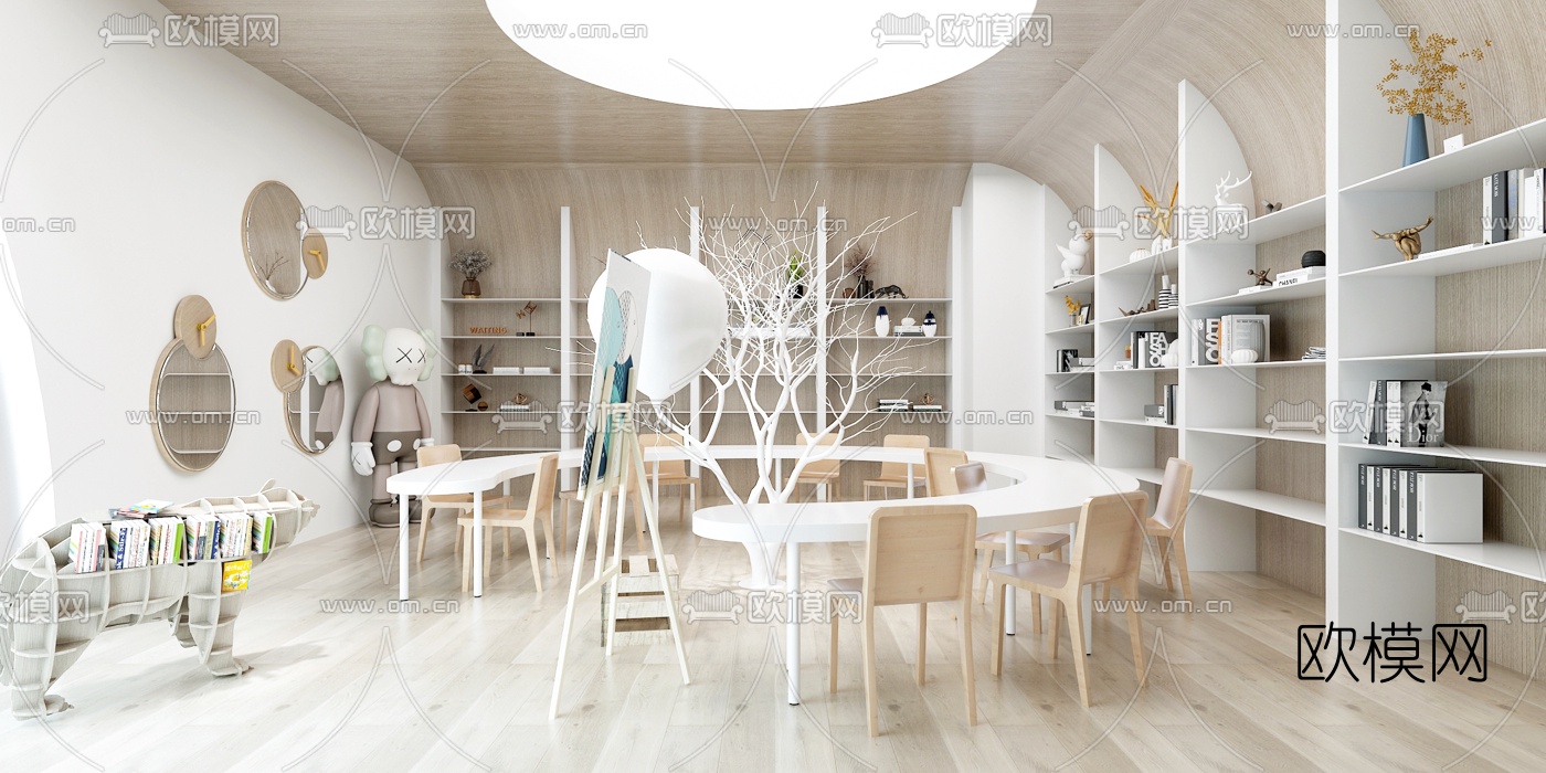 北欧培训中心教室3d模型下载（渲染图2）
