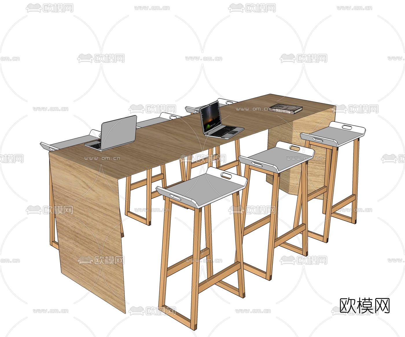 北欧吧台吧椅su模型下载