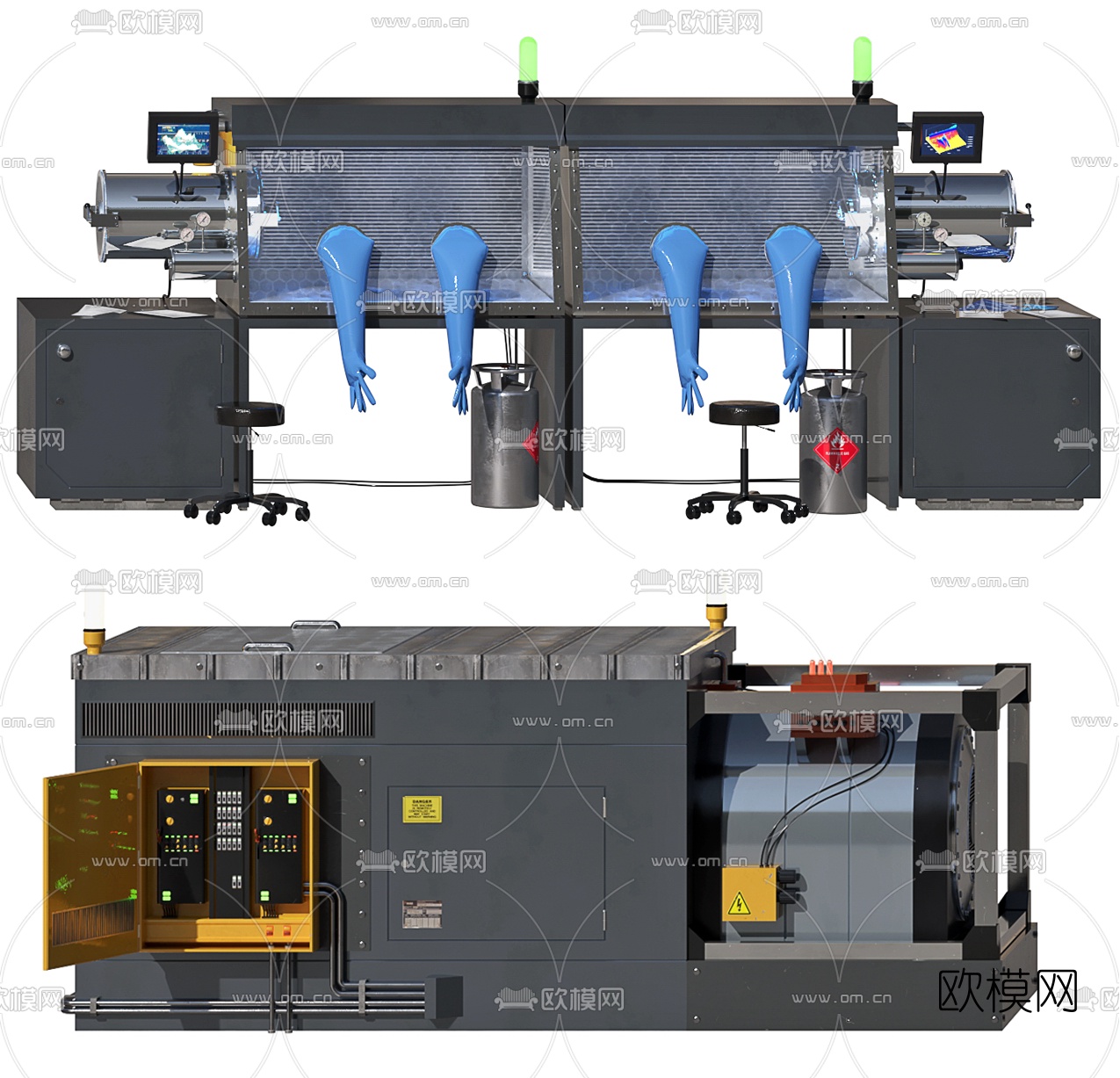 现代无菌操作台医疗器械3d模型