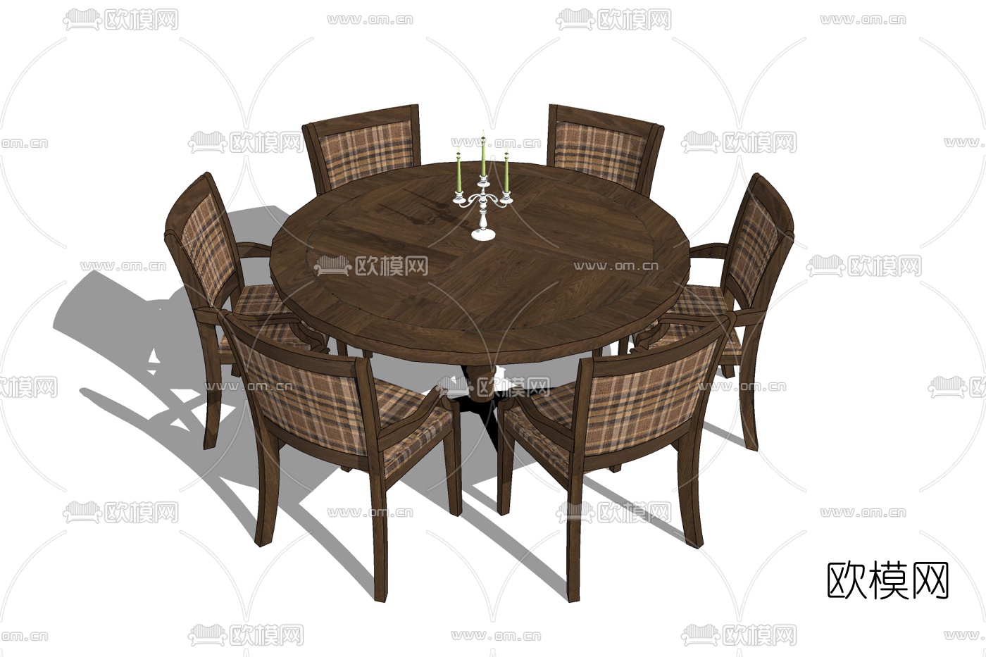 新中式餐桌免费su模型下载