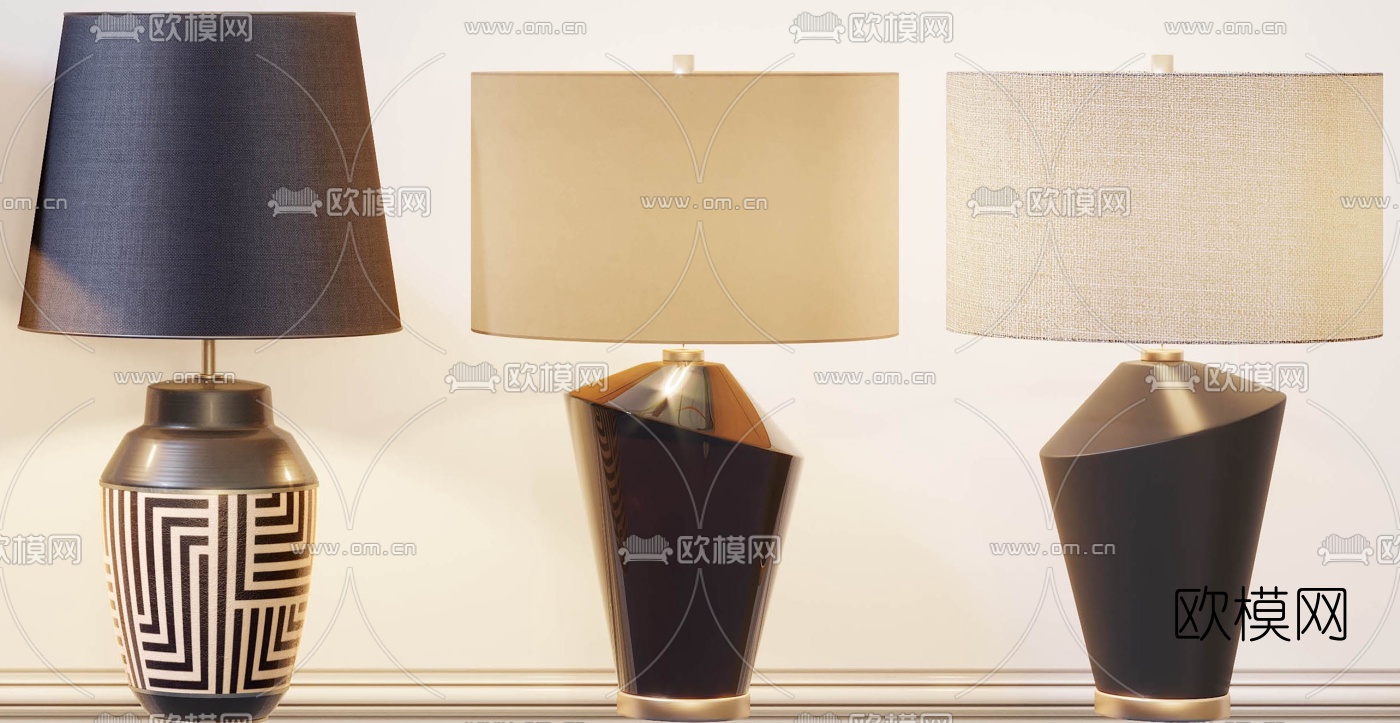 现代轻奢台灯3d模型下载（渲染图4）