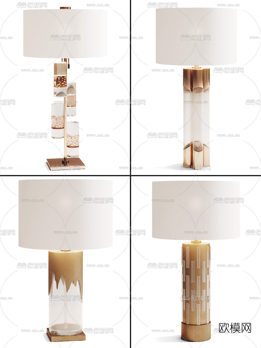 现代轻奢台灯3d模型下载（渲染图1）
