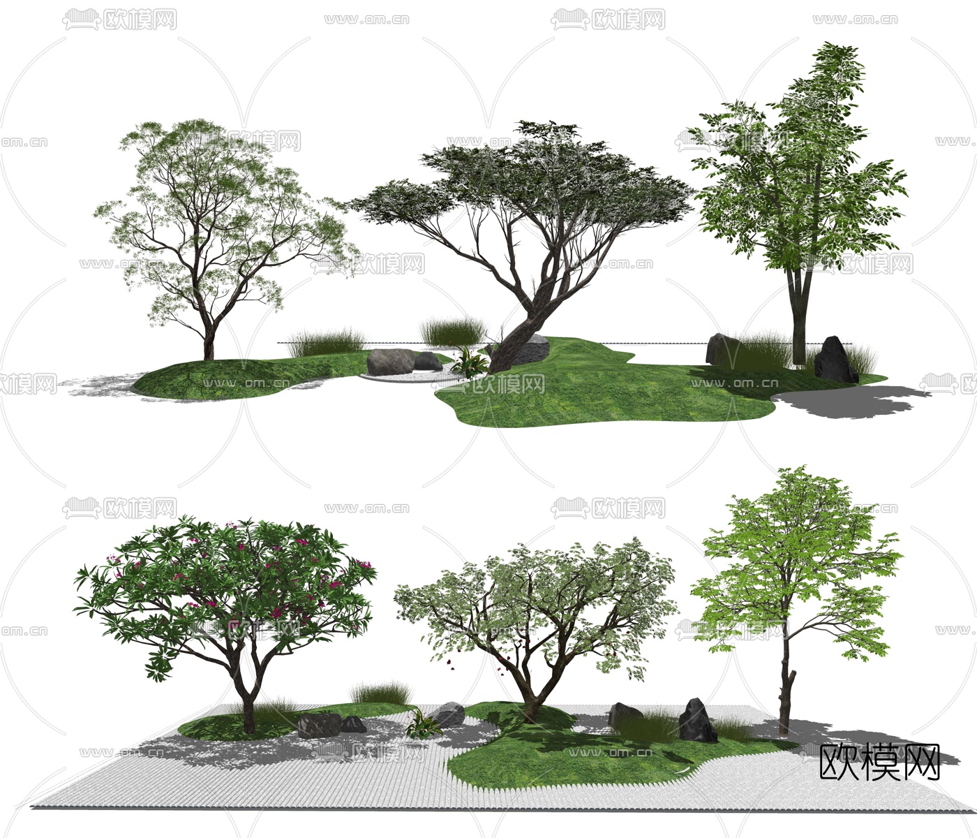 现代景观树su模型下载（渲染图1）