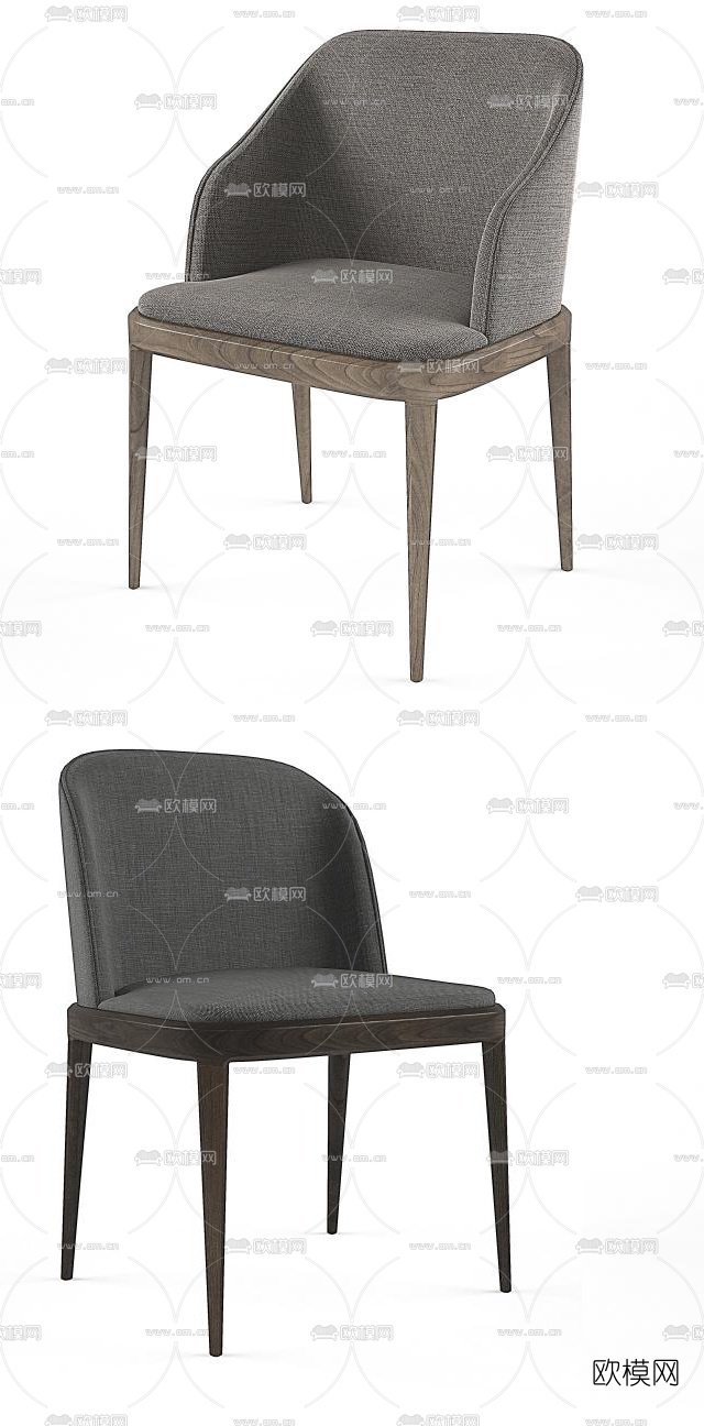 北欧布艺单椅3d模型下载（渲染图2）