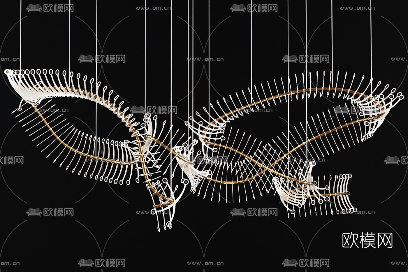现代艺术水晶装饰吊灯3d模型
