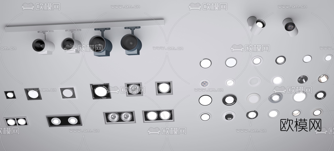 现代筒灯射灯3d模型