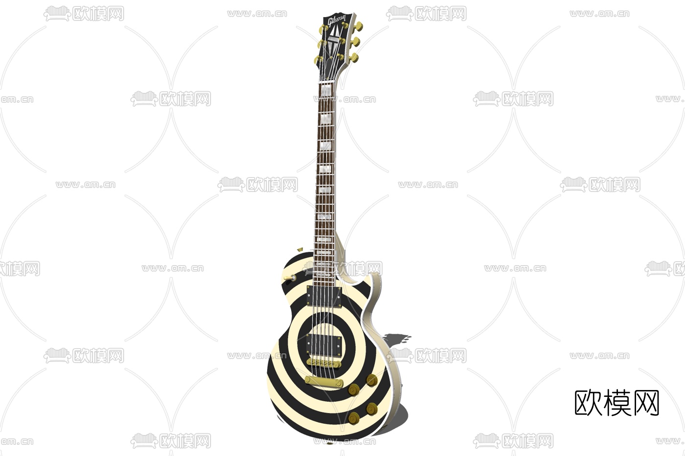 现代吉他su模型下载