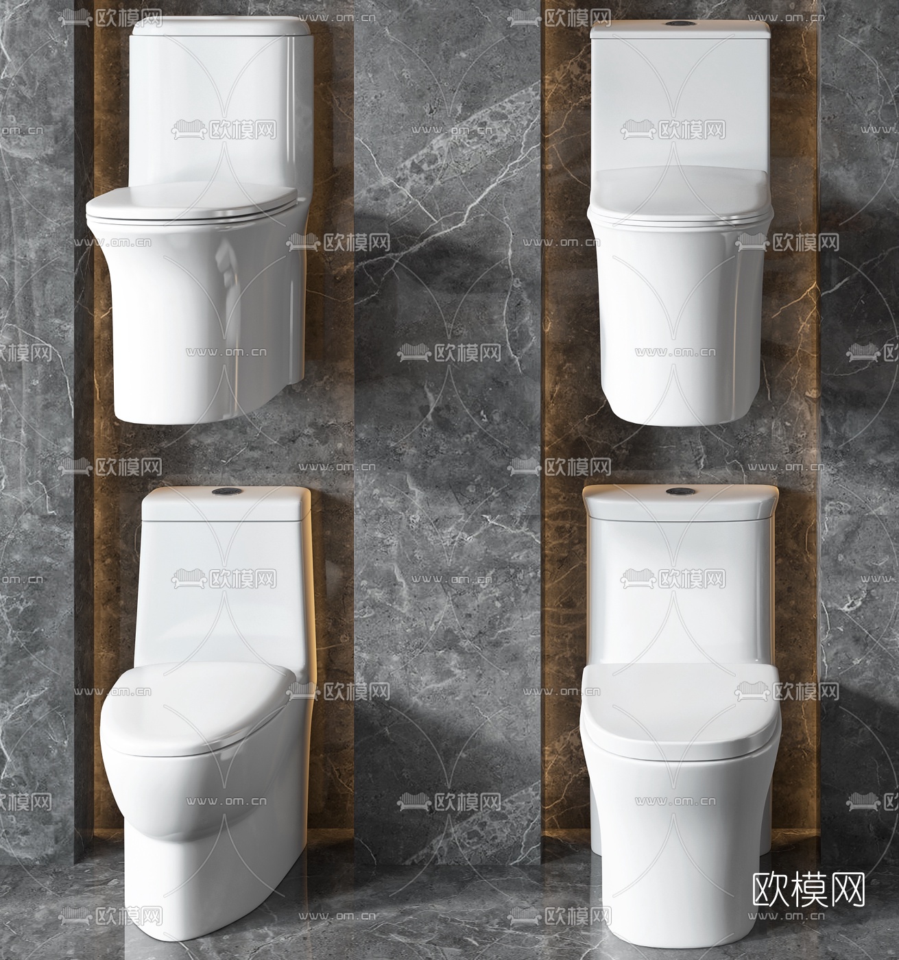 现代坐便器马桶3d模型
