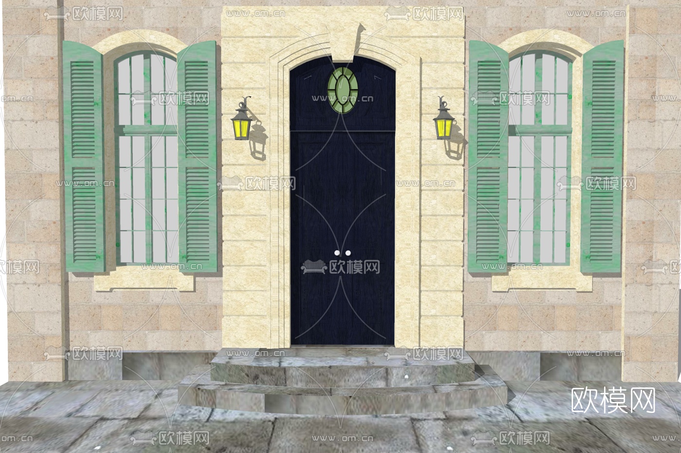 欧式大门su模型下载