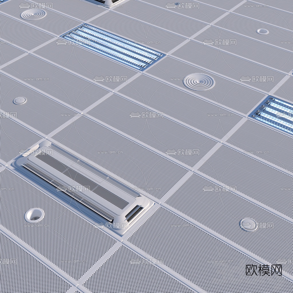 现代集成吊顶出风口3d模型