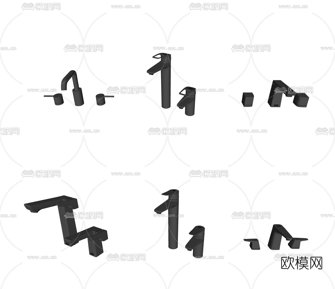 现代水龙头su模型