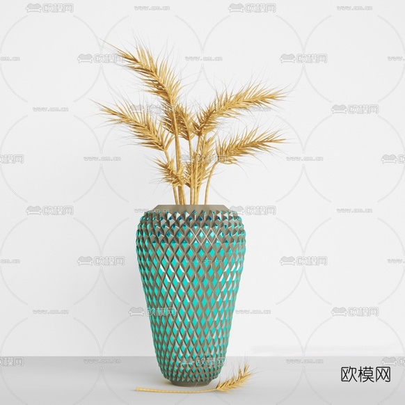 现代花瓶花艺免费3d模型下载