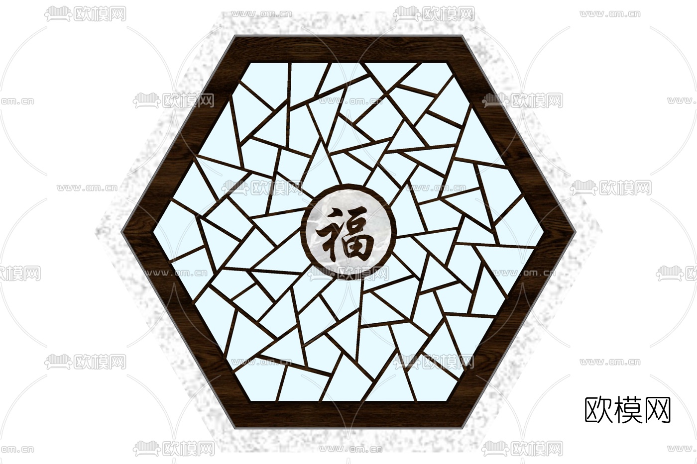 现代六边形窗户su模型