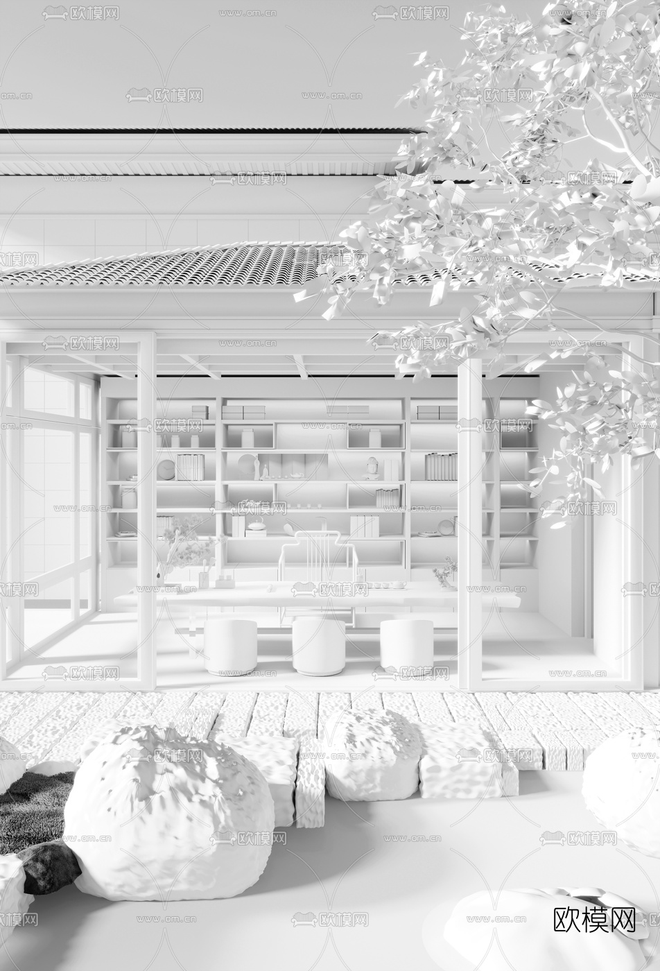 邱德光设计 苏州仁恒耦前别墅茶室3d模型