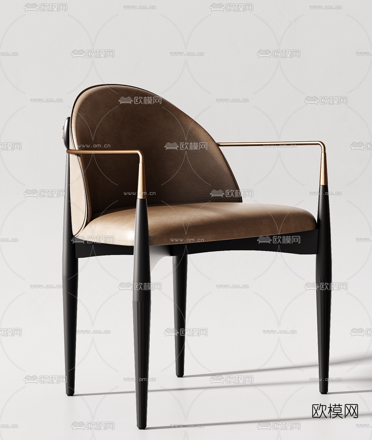 现代扶手靠背休闲椅3d模型下载（渲染图4）