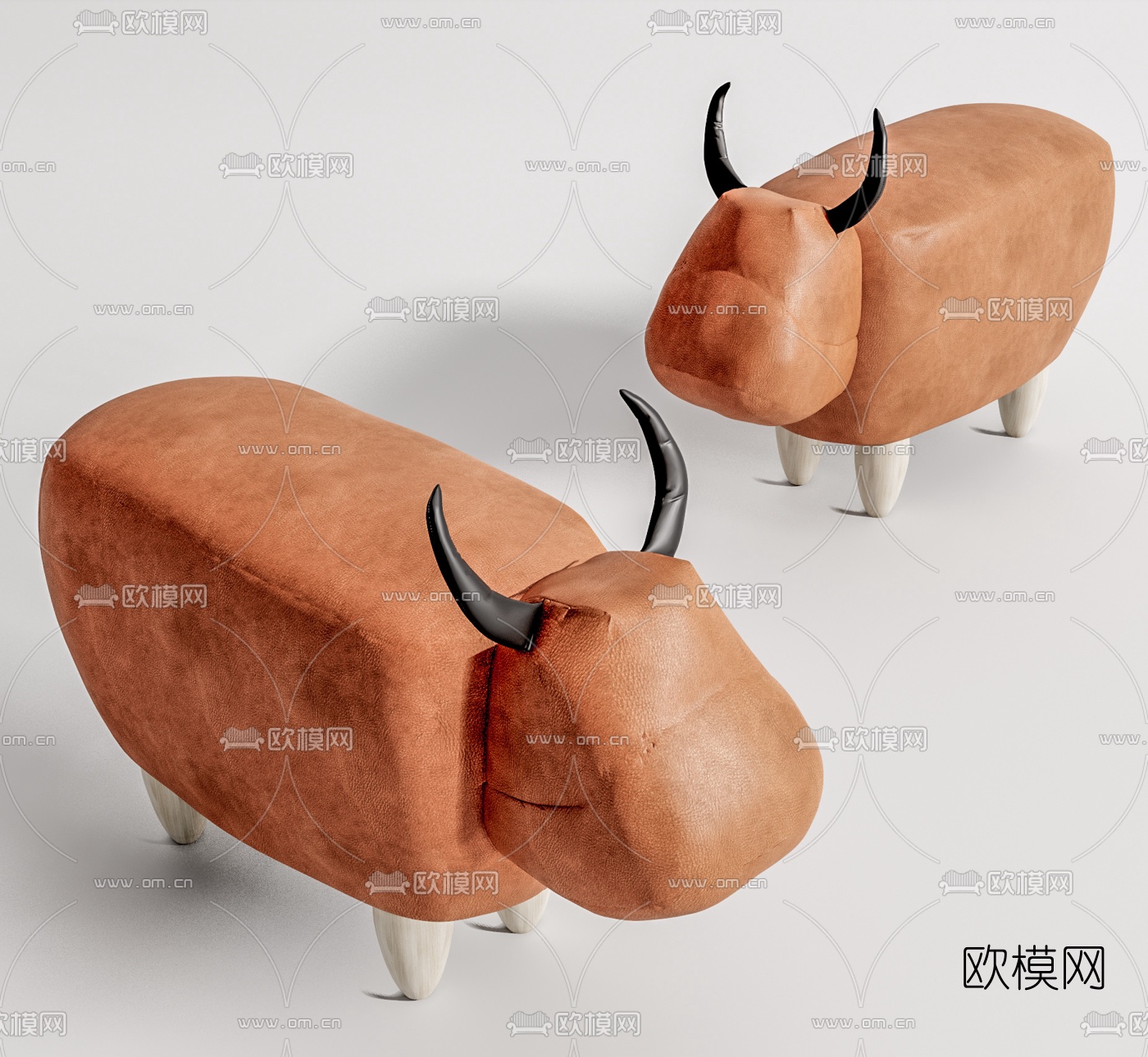 现代卡通矮凳换鞋凳su模型下载（渲染图1）