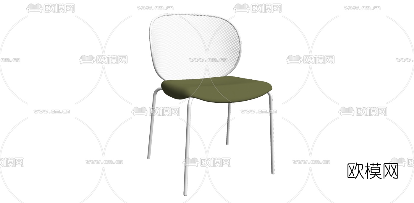 现代布艺单椅su模型下载