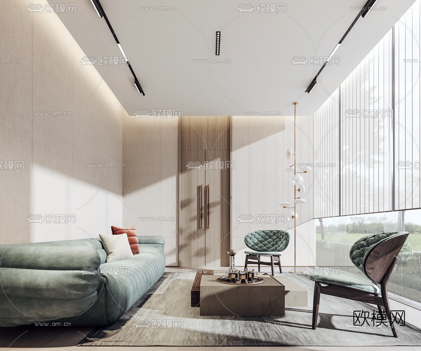 现代售楼处洽谈区3d模型下载