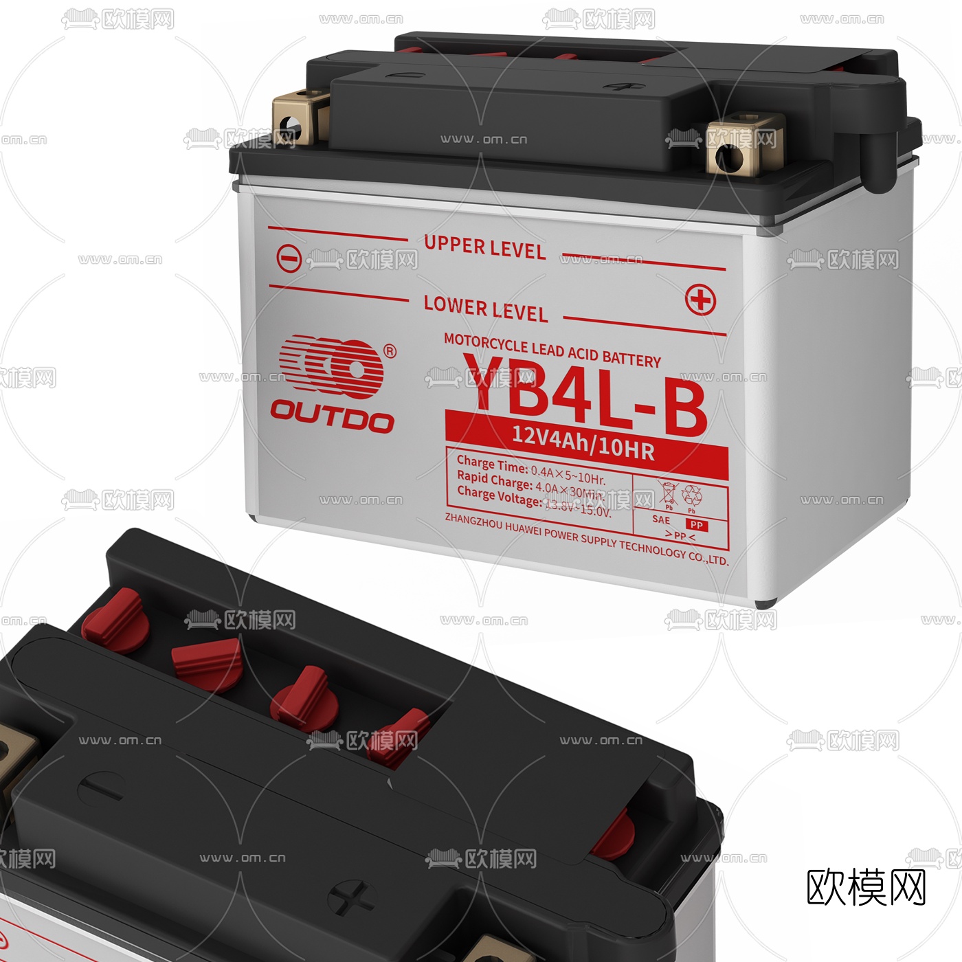 现代蓄电池锂电池电瓶3d模型下载（渲染图1）