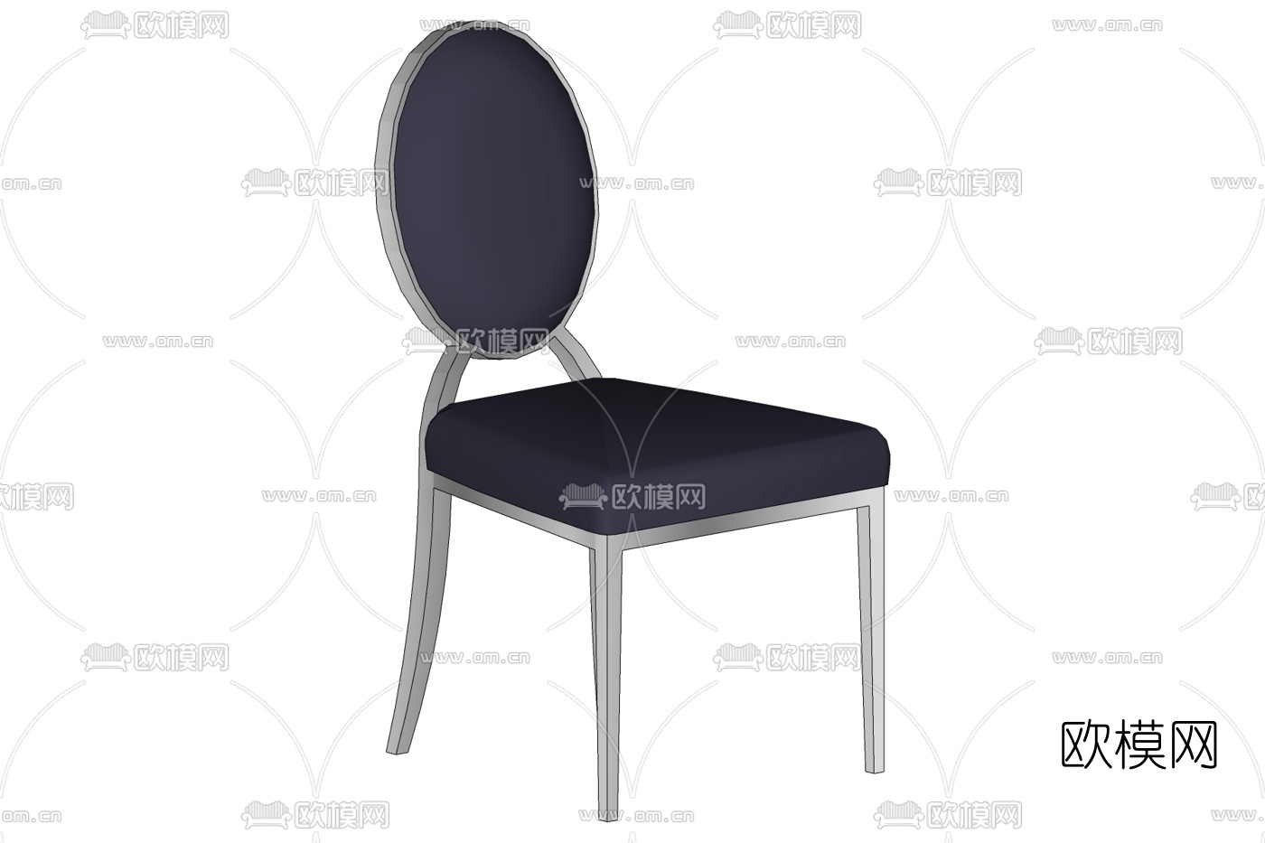 现代布艺单椅su模型下载