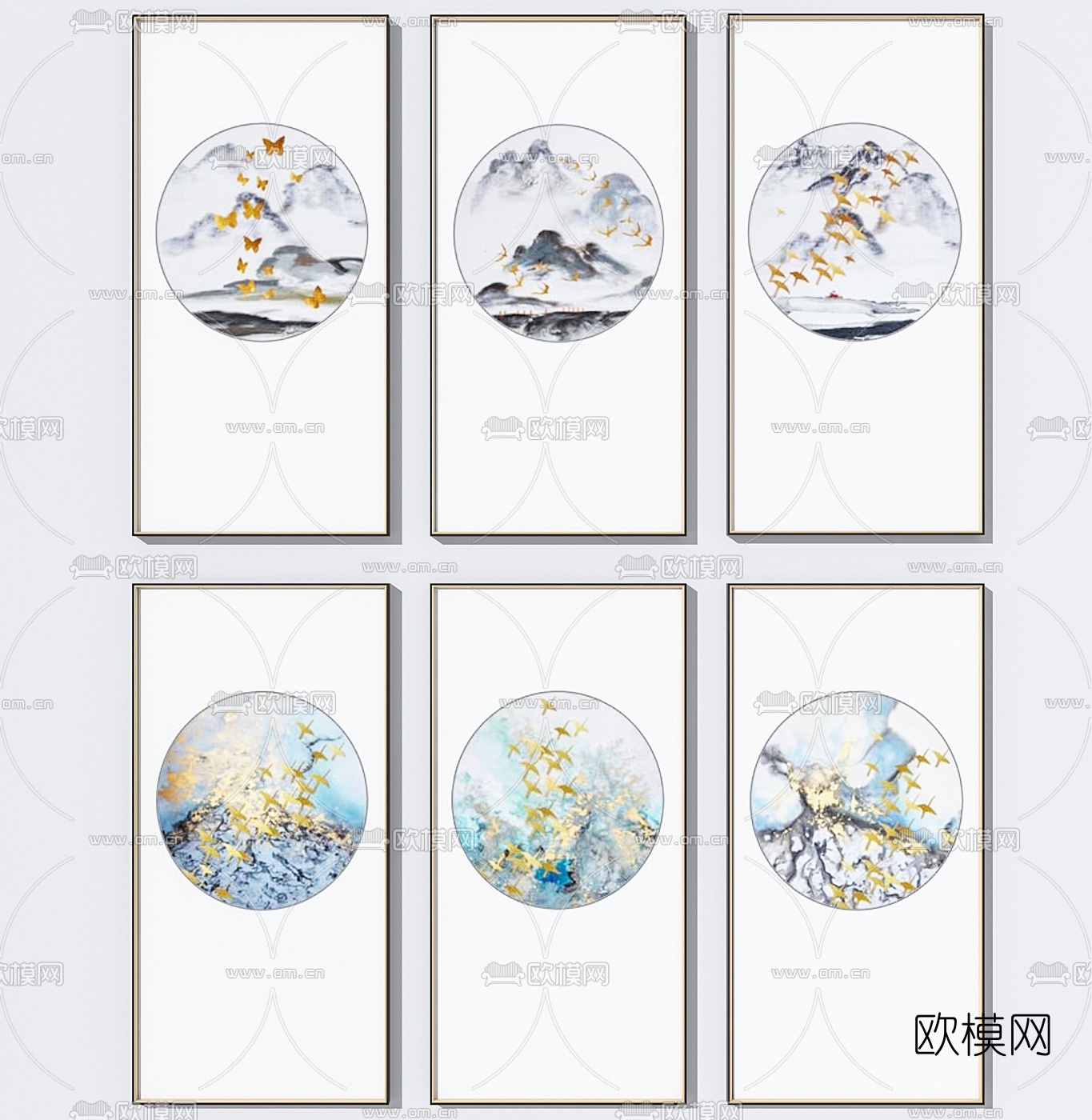 新中式装饰画3d模型