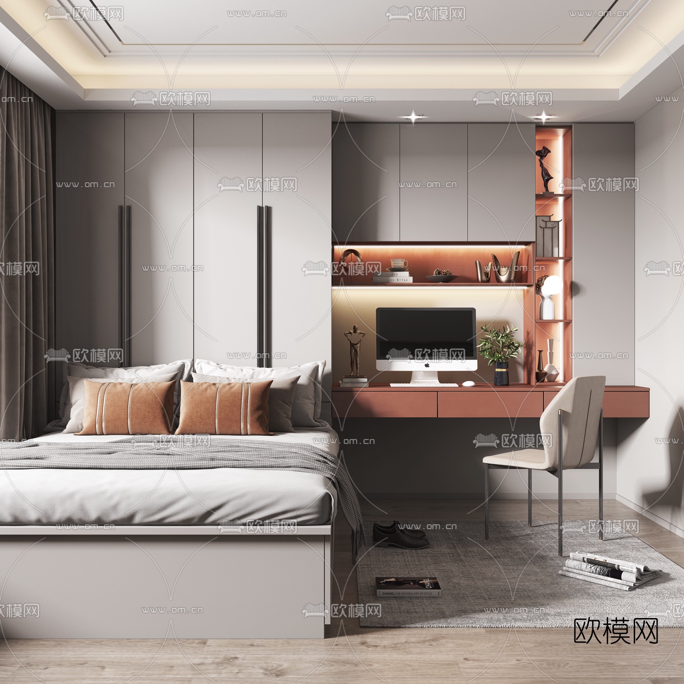 现代榻榻米卧室3d模型