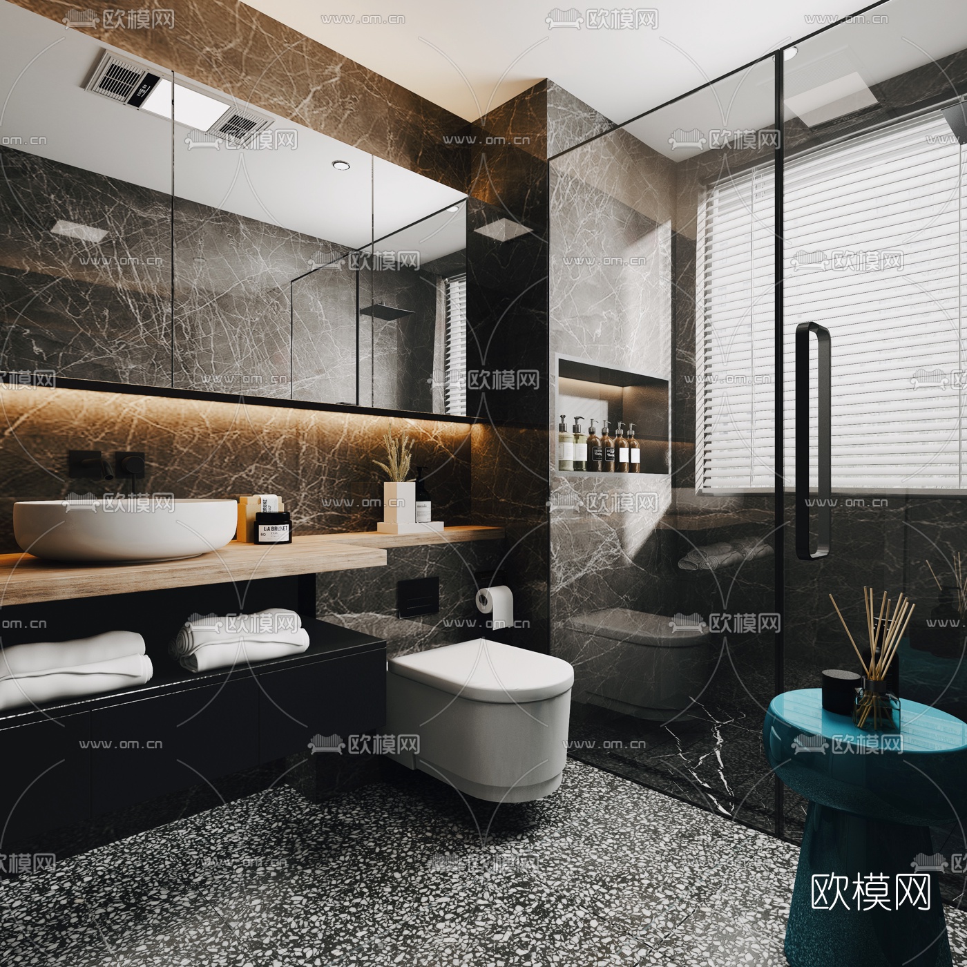 现代简约卫生间3d模型
