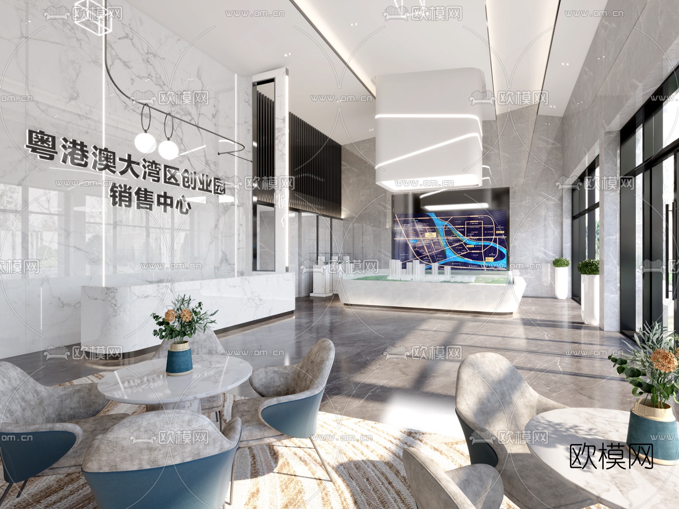 现代售楼处3d模型