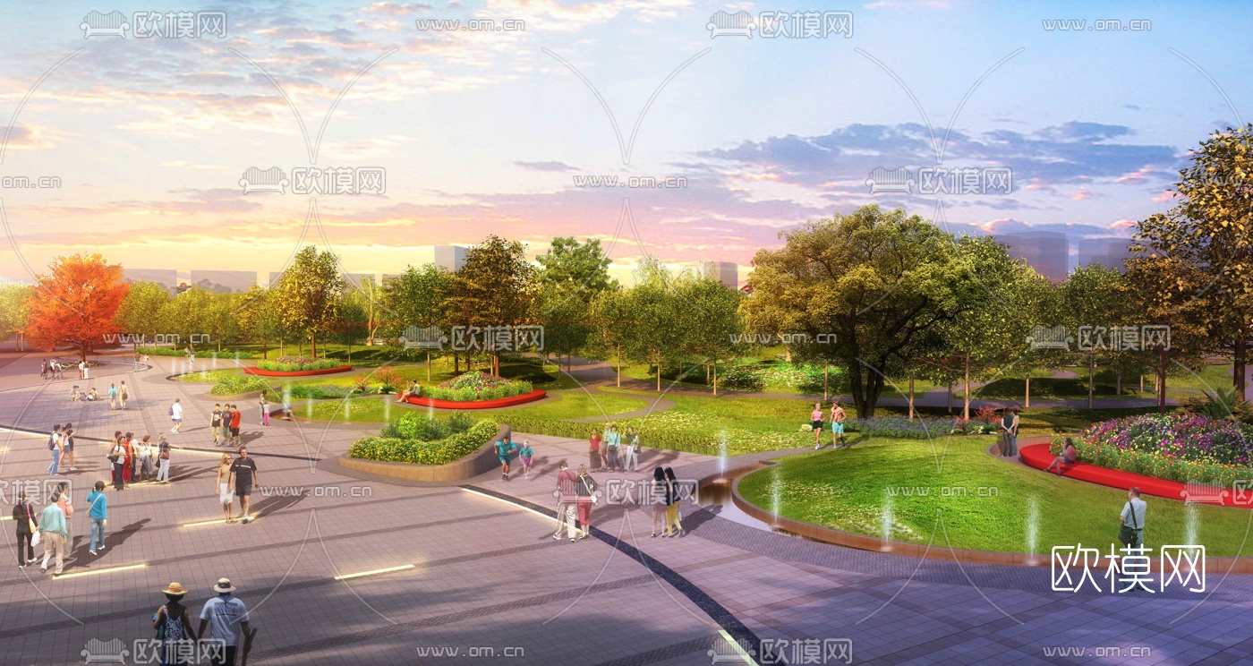 现代公园景观3d模型
