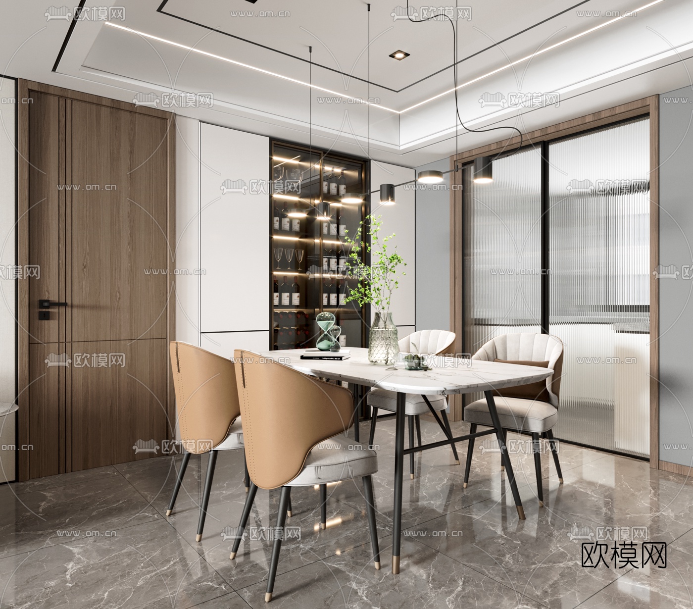 现代餐厅3d模型
