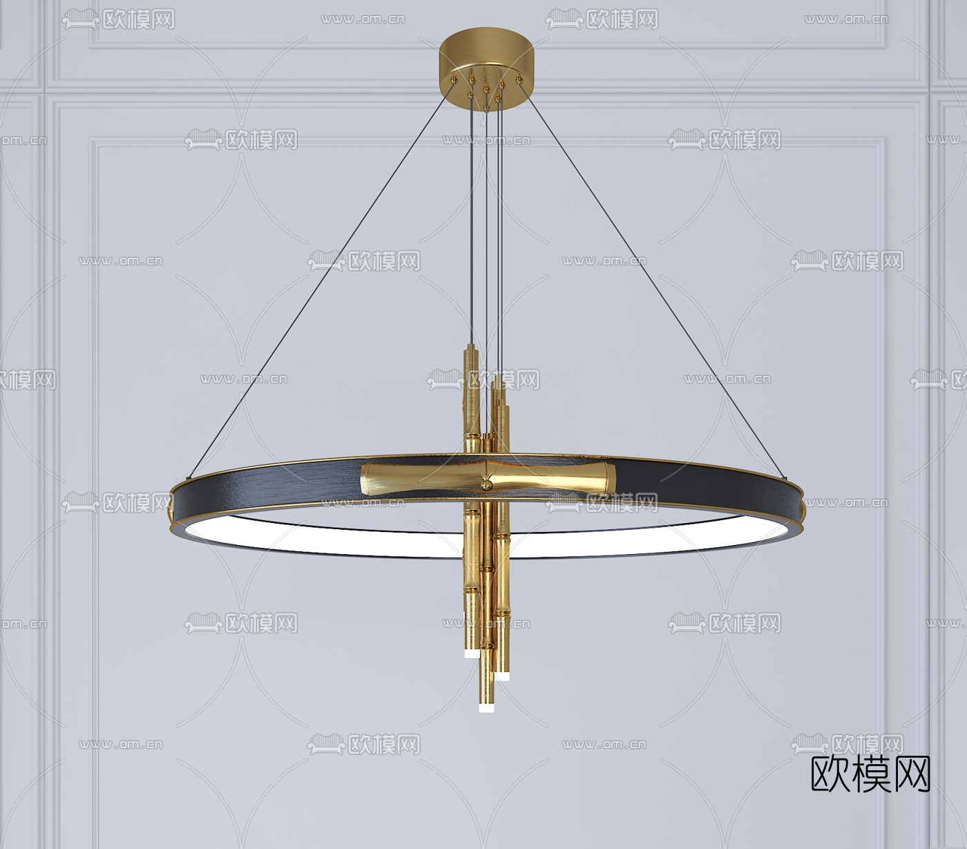现代轻奢圆环吊灯3d模型