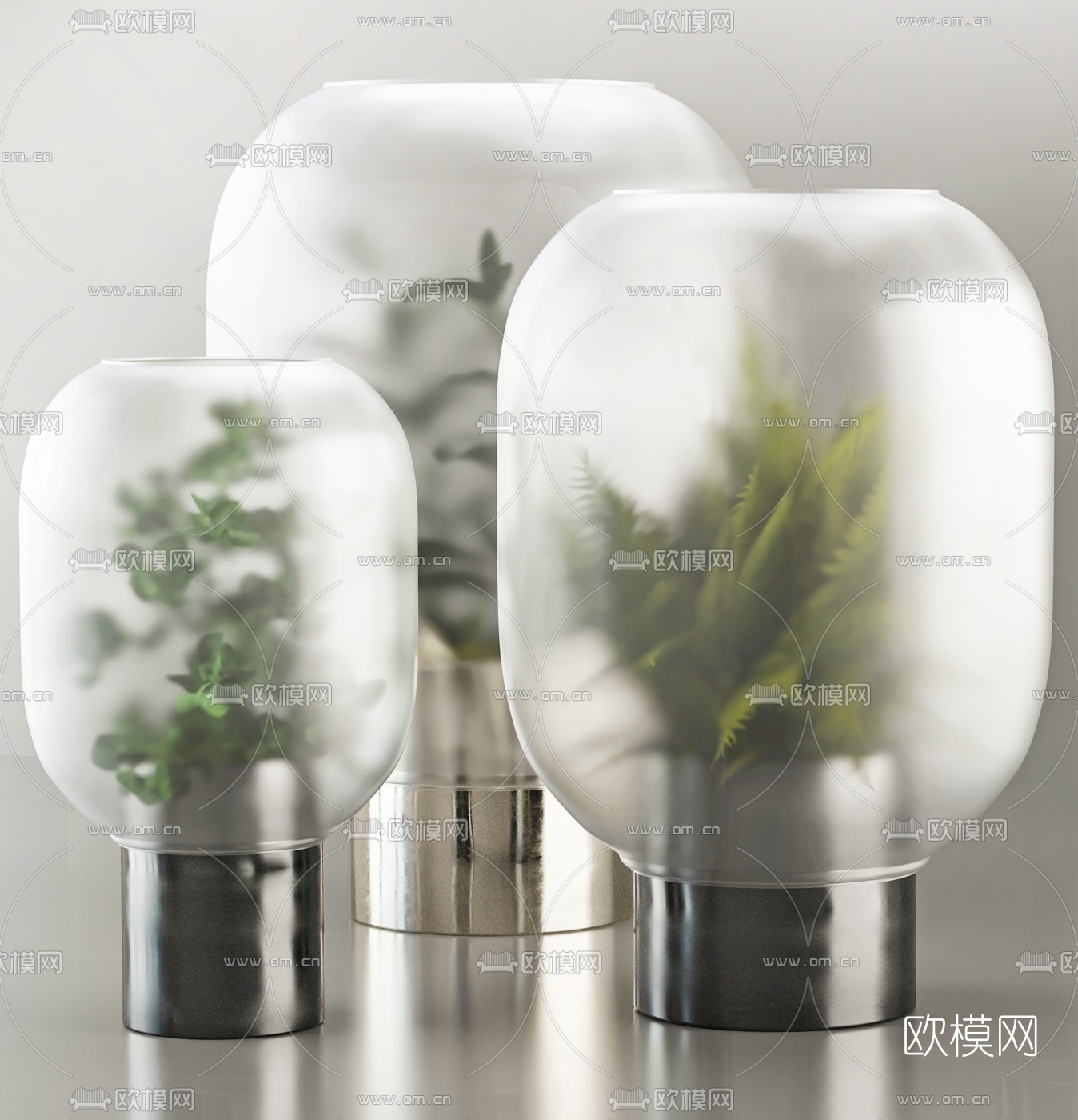 现代水培植物摆件3d模型下载（渲染图1）